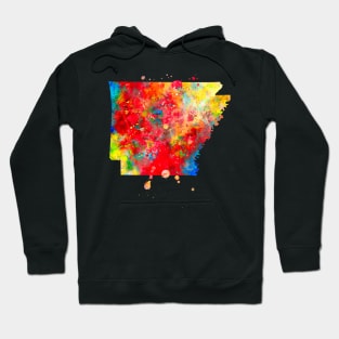 Arkansas State Watercolor Map Painting Hoodie